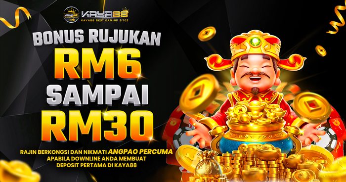 Referral bonus banner: RM6 up to RM30 when a referred member makes a first deposit