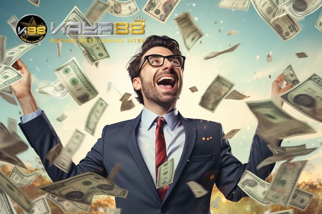 A men winning a lot of money in cash from bonus kaya88 my org